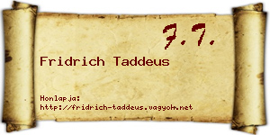Fridrich Taddeus névjegykártya